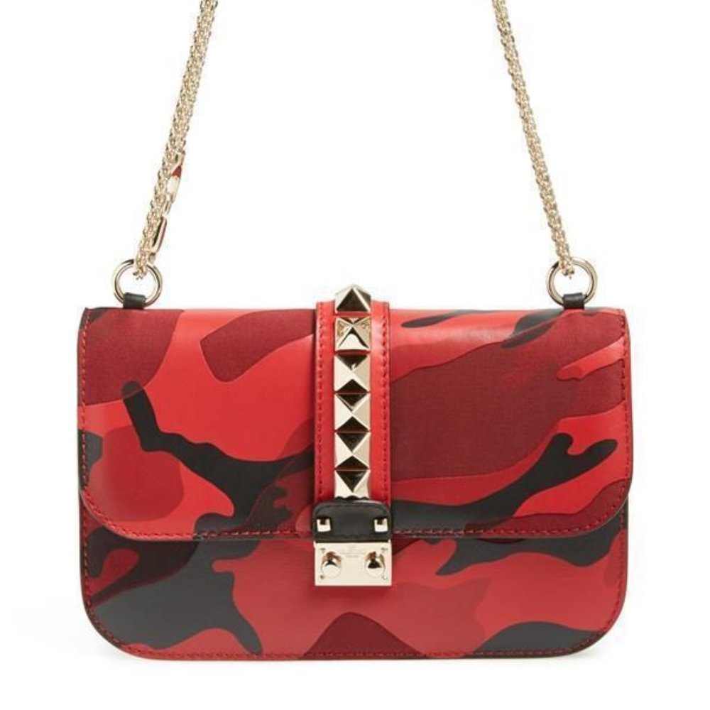 VALENTINO Rockstud Garavani Medium Glam Lock Bag Camo